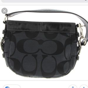 COACH Signature Zoe Top Handle Bag in Black